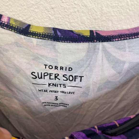 Torrid Women's Babydoll Super Soft Tie Front Off Shoulder Top Cropped Size 3X - Picture 7 of 12